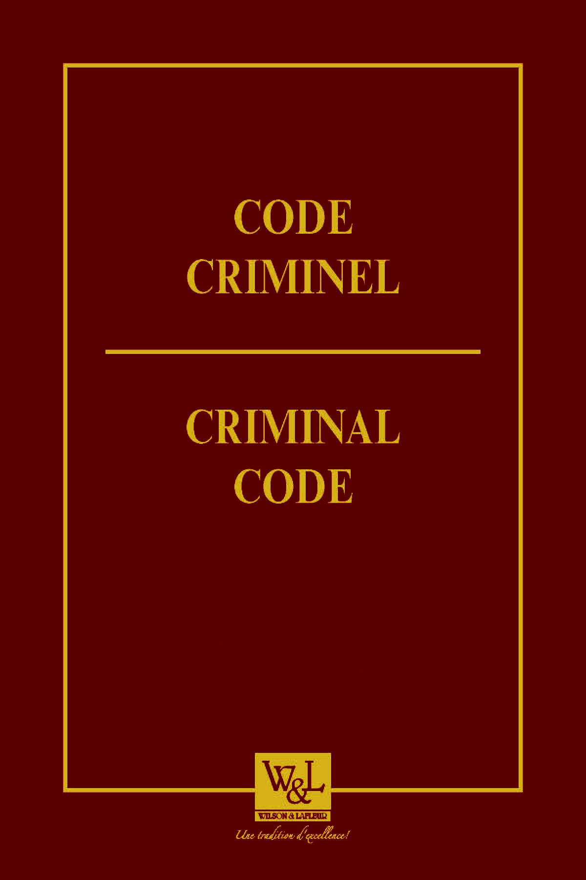 Livre - Code criminel