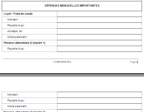 Aide-mémoire testamentaire