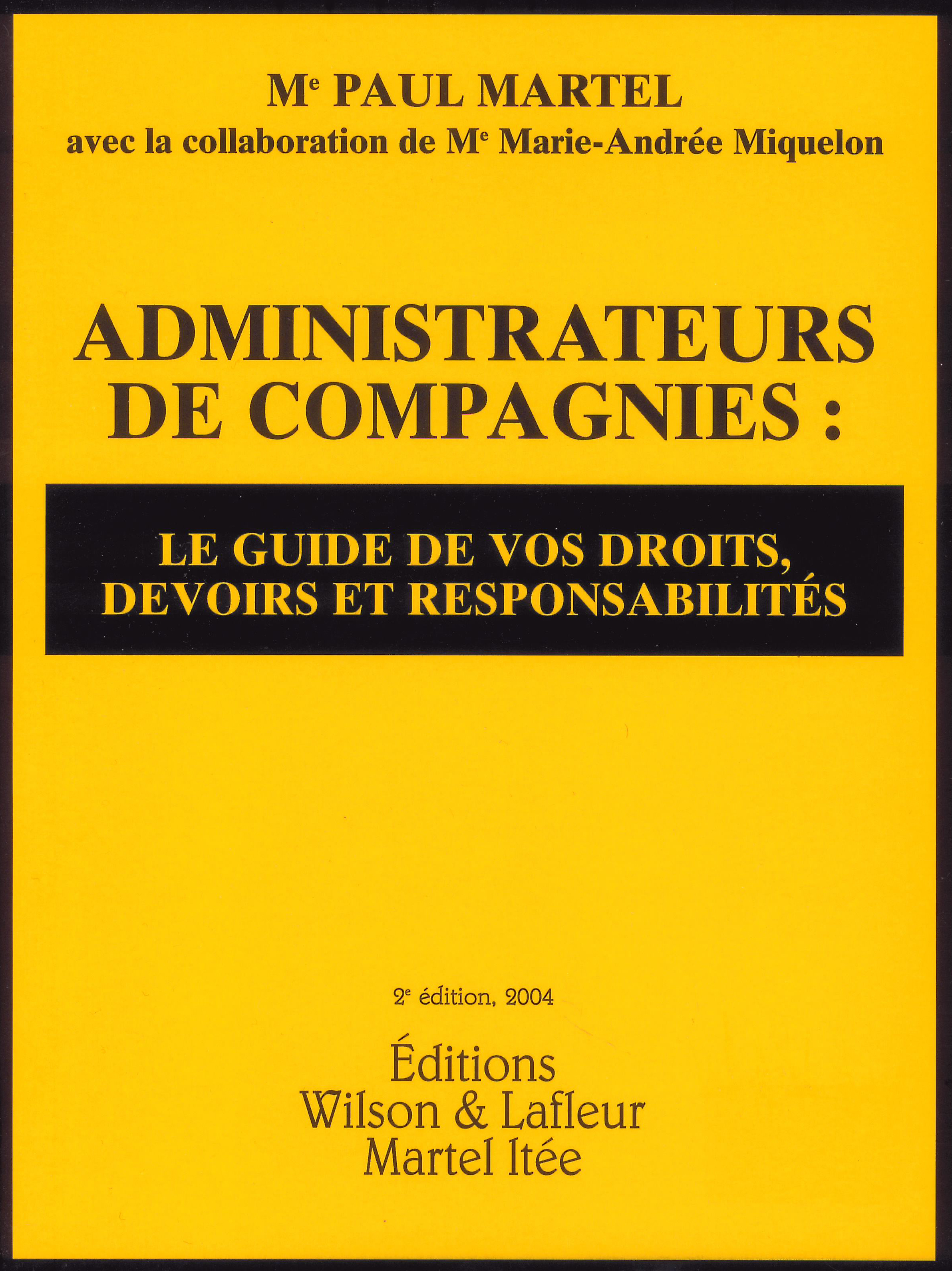 Livre - Administrateurs de compagnies