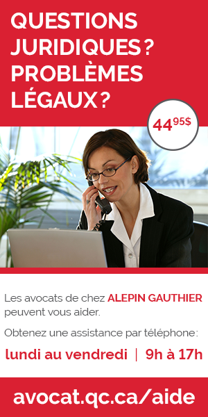 Publicité Assistance juridique Alepin Gauthier